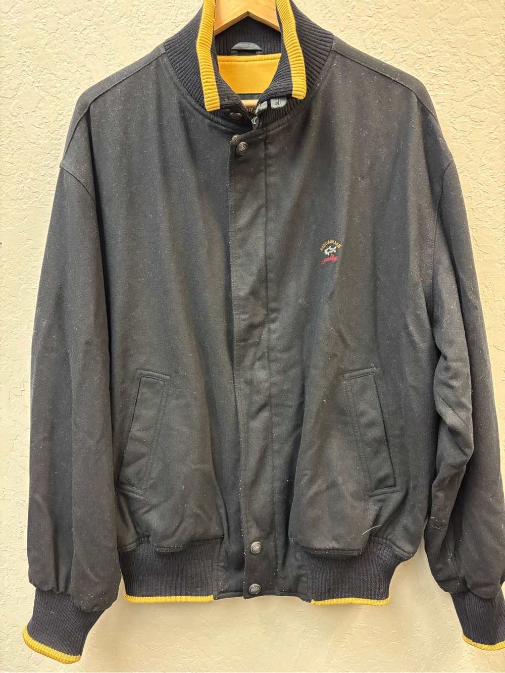 Paul & Shark Mens Yachting Knit Jacket Size Blue Wool Long Sleeve Zipper 2xL